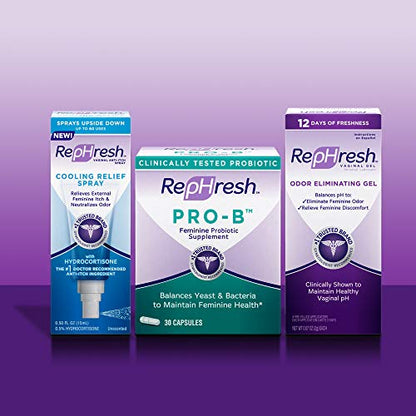 Rephresh Pro-B Probiotic Supplement for Women, 30 Oral Capsules (Pack of 2)