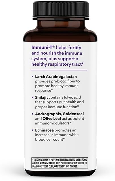 LifeSeasons Immuni-T - Immune Support Supplement - Immunity System Booster - Natural Cold & Flu Relief - Elderberry, Echinacea, Andrographis, Arabinogalactans & Olive Leaf - 90 Capsules
