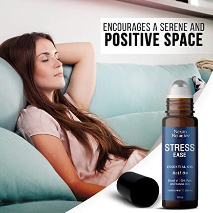 Stress Ease Essential Oil Roll On Blend 10ml - Natural Stress Relief Essential Oils Roll