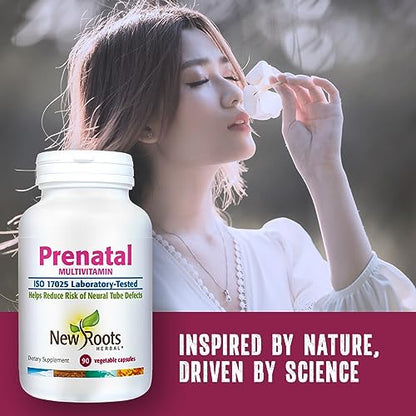 NEW ROOTS HERBAL Prenatal Complete MultiVitamin (90 Veg Caps) - with Biotin, Iron & Folate