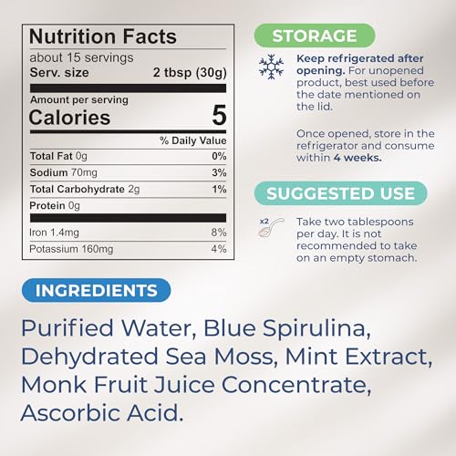 TrueSeaMoss Wildcrafted Irish Sea Moss Gel - Nutritious Raw Seamoss Rich in Minerals