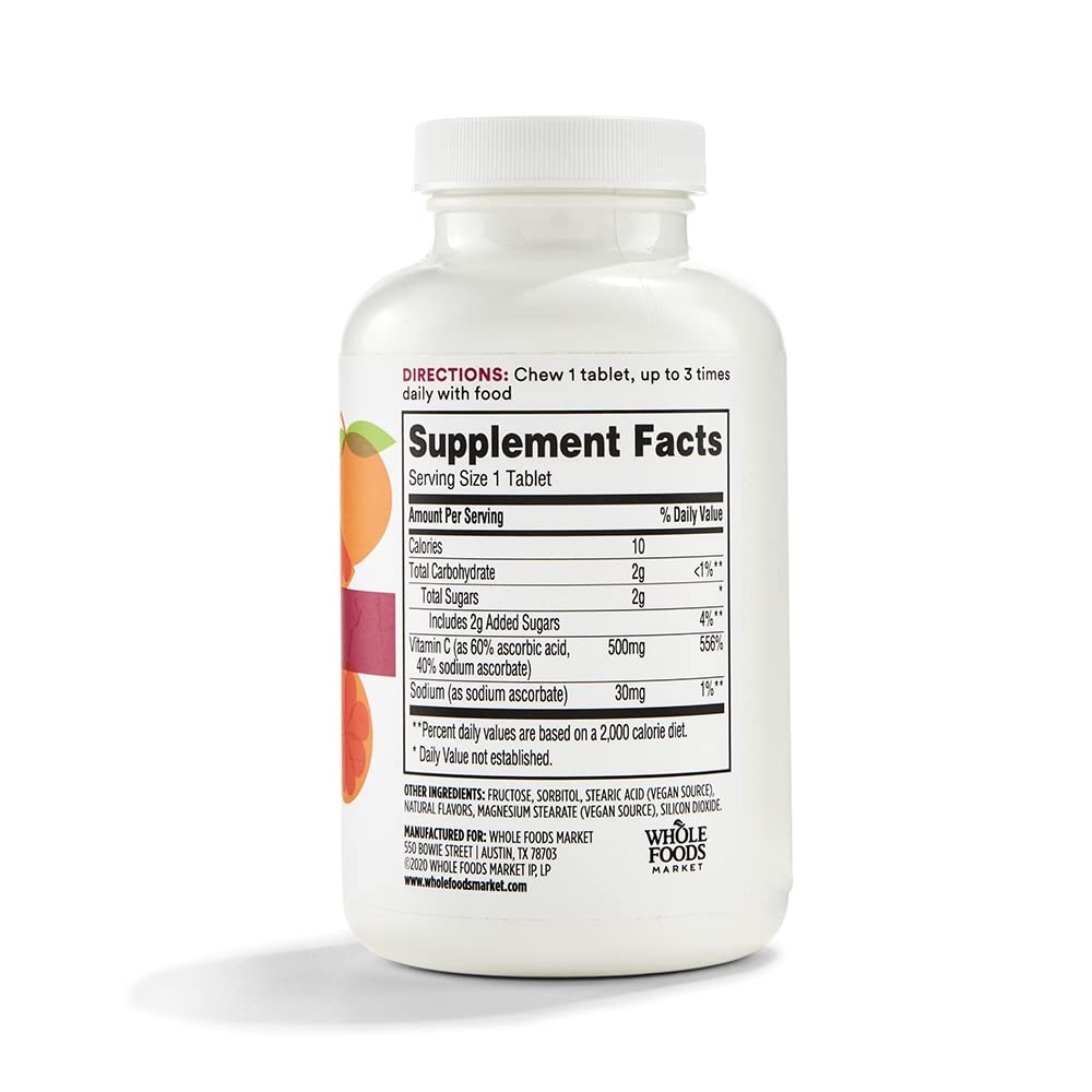 365 by Whole Foods Market, Vitamin C Chewable 500Mg, 100 Tablets