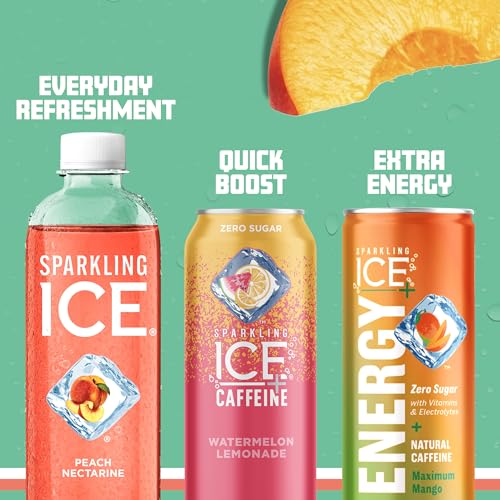Sparkling Ice, Peach Nectarine Sparkling Water, Zero Sugar Flavored Water, with Vitamins
