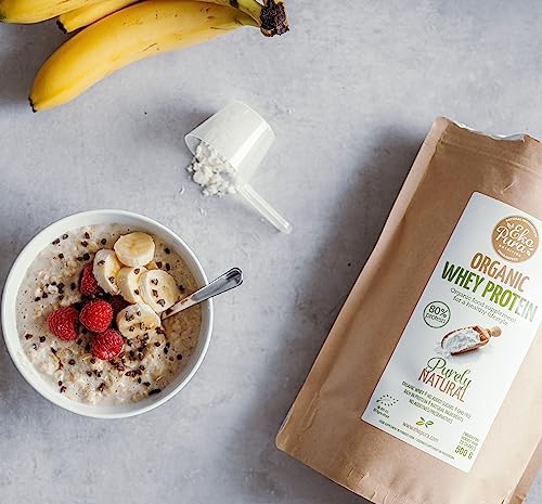 Ekopura Organic Whey Protein 500g - 80% Protein - Hormone Free, GMO-Free, Soy-Free, Additive Free