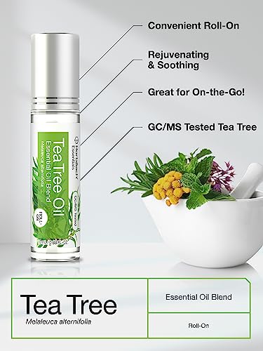 Horbaach Tea Tree Essential Oil Roll On Blend - .33 fl oz (Pack of 2) - Roller for Skin