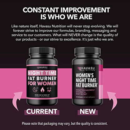 Night Time Fat Burner for Women - Weight Loss and Sleep Support Blend With Vitamin D