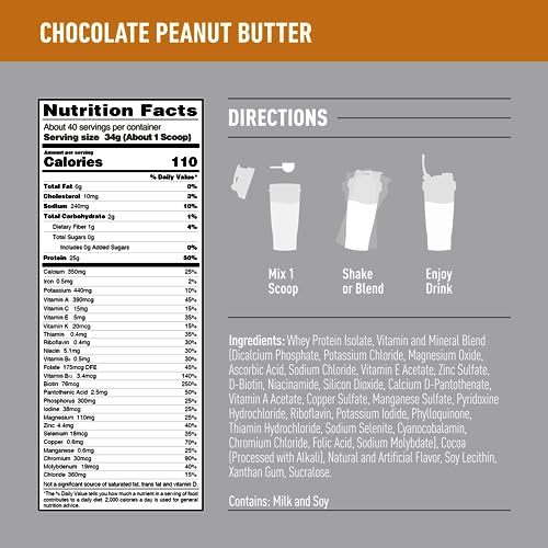 Isopure Protein Powder, Low Carb Whey Isolate with Vitamin C & Zinc for Immune Support