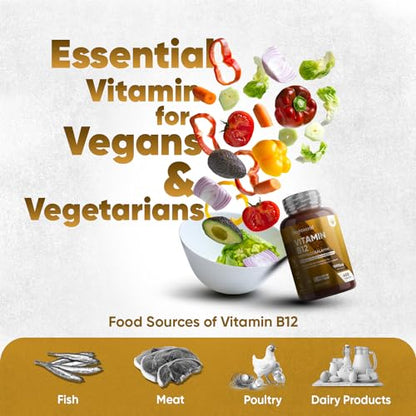 Vitamin B12 Tablets High Strength - 1000mcg Vegan B12 Supplement - 450 Pure Methylcob