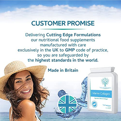 Marine Collagen 600mg 60 Capsules - Highly Bioavailable Naticol Type 1