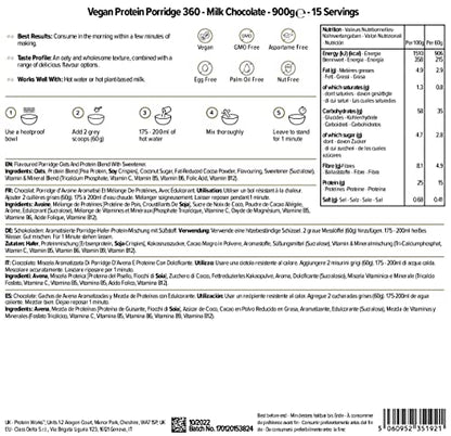 Protein Works - Vegan Protein Porridge 360 - High Protein Breakfast - Plant-Based - Chocolate - 900g