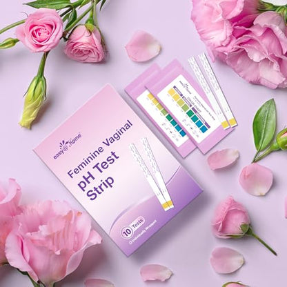 Easy@Home Vaginal pH Test -10 Strips - BV Test Kit at Home for Women - Yeast Infection Test + pH Balance