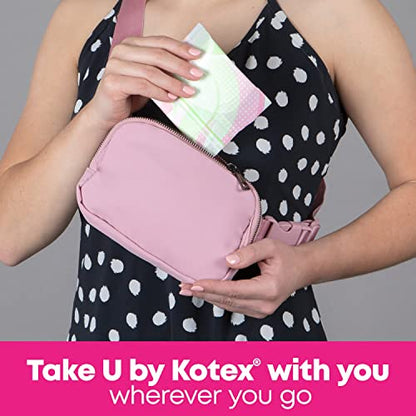U by Kotex Balance Sized for Teens Ultra Thin Pads with Wings, Heavy Absorbency, 56 Count