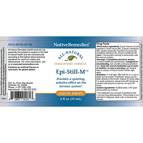 NativeRemedies Epi-Still-M - Natural Homeopathic Formula Provides a Quieting, Sedative Effect