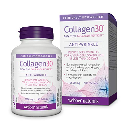 Webber Naturals Collagen30 Bioactive Collagen Peptides 2500 mg 180 Tablets