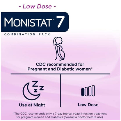 Monistat 7-Day Yeast Infection Treatment - Cream + External Itch Relief Cream - Pack of 2