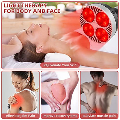 Red Light Therapy Lamp 24 LED Used for Red Light for Body and Face 660nm Red and 850nm
