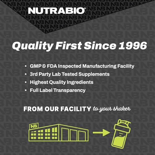 NutraBio Classic Whey Protein Powder- 25G of Protein Per Scoop - No Fillers, Artificial