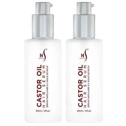 HerStyler Castor Oil Hair Serum for Hair Growth - Hair Shine Serum with Vitamin E - Hair Growth Serum - Hair Serum Heat Protectant - Vitamin E for Silky Hair - 2 Fl Oz (2 Pack)