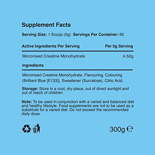 Warrior Creatine Monohydrate Powder - 300g - Micronised for Easy Mixing