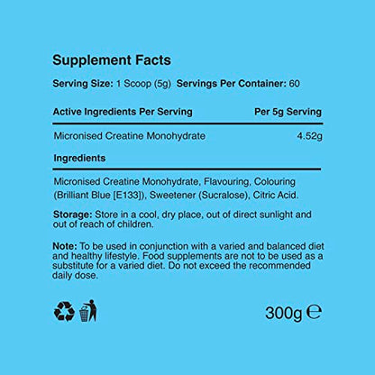 Warrior Creatine Monohydrate Powder - 300g - Micronised for Easy Mixing