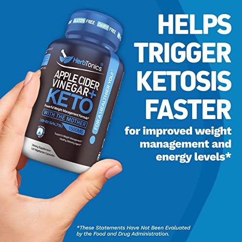 Herbtonics Apple Cider Vinegar Capsules Plus Keto BHB - Fat Burner & Weight Loss
