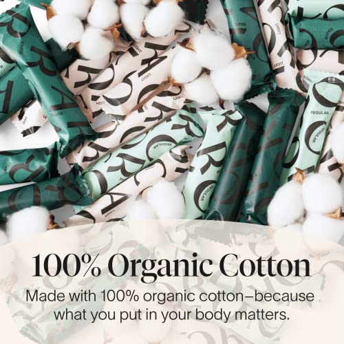 Cora Organic Applicator Tampons - Super Absorbency - 100% Organic Cotton, Unscented