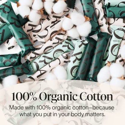 Cora Organic Applicator Tampons - Super Absorbency - 100% Organic Cotton, Unscented