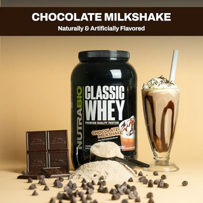 NutraBio Classic Whey Protein Powder- Full-Spectrum Amino Acid Profile - No Fillers