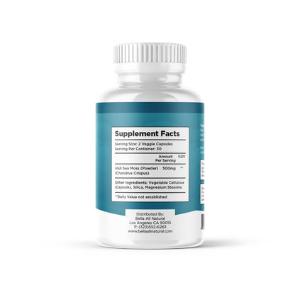 Bella All Natural Sea Moss Vitamins - Pure Sea Moss - Irish Sea Moss, 60 Capsules
