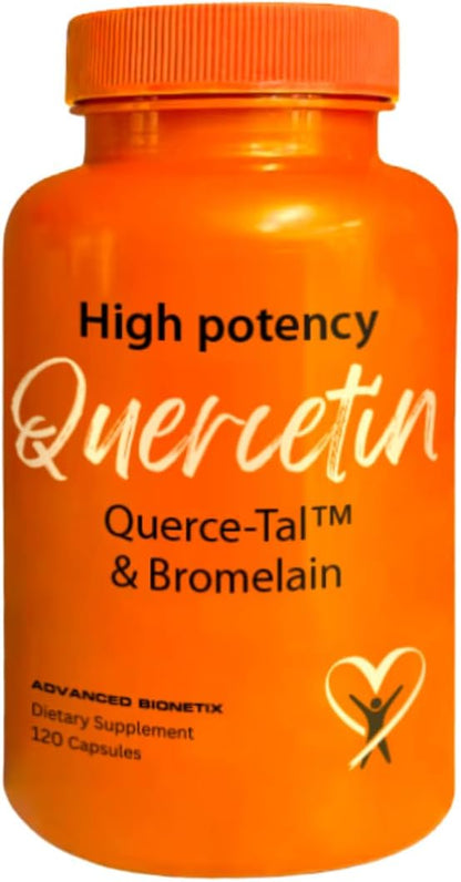 Advanced Bionetix Querce-Tal™ Quercetin + Bromelain 120 Veg Capsules - High Potency Enhanced Absorption Bioavailability. Supports Anti-Oxidant, Flare up Events, Heart Immune Health, Packaging May Vary