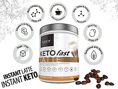 Instant Bulletproof Keto Coffee Creamer UK Made Collagen Latte - Butter Powder, Coconut MCTs & Vitamin C
