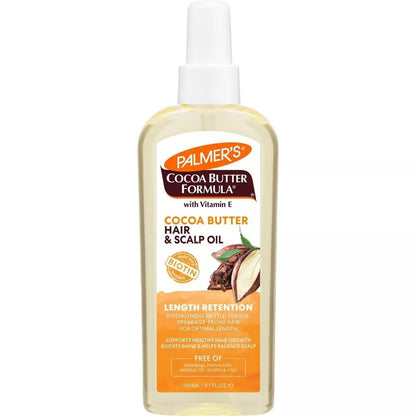 Palmer's Cocoa Butter & Biotin Length Retention Hair and Scalp Oil, 5.1 Fl Oz (Packaging May Vary), (Pack of 2)