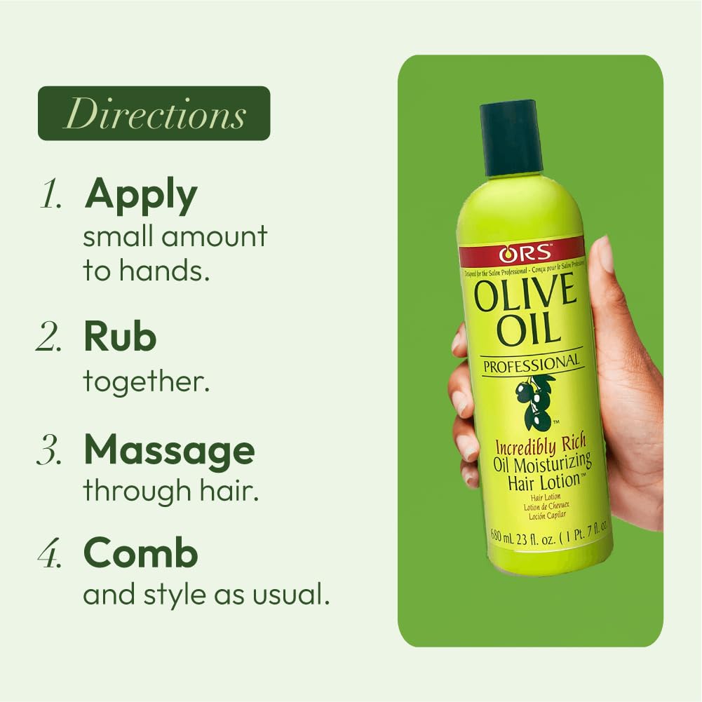 ORS Olive Oil Professional Incredibly Rich Oil Moisturizing Hair Lotion 23 Ounce (Pack of 4)