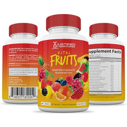 (Set of 2) Vital Fruits and Veggies Supplement Red & Green Superfoods Whole Food