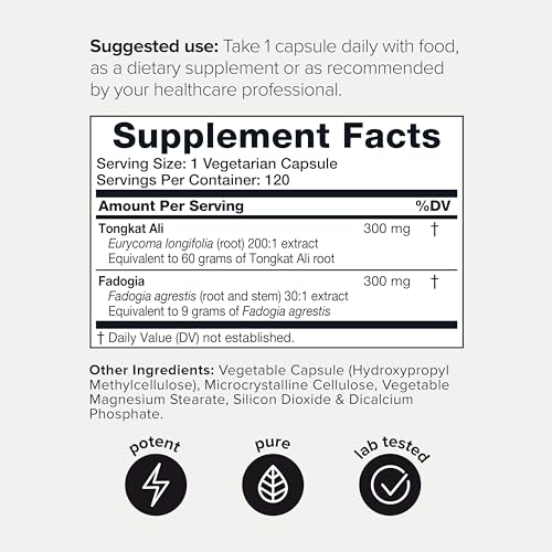 Ultra Concentrated 69,000mg Tongkat Ali Fadogia Agrestis Blend - 200:1 Tongkat Ali + 30:1