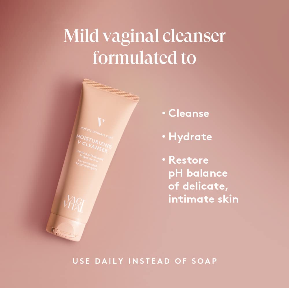 VagiVital V-Cleanser Moisturizing Daily Feminine Wash for Intimate Area, Soap-Free, Fragrance Free