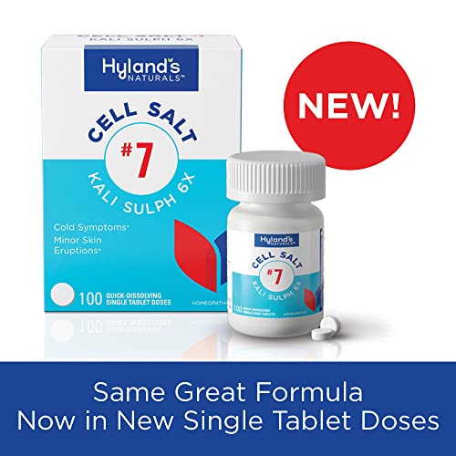 Hyland's Naturals No. 7 Cell Salt Kali Sulph 6X Tablets, Cystic Acne and Acne Scare Treatment