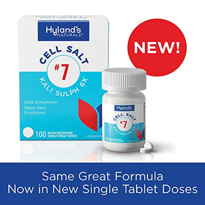 Hyland's Naturals No. 7 Cell Salt Kali Sulph 6X Tablets, Cystic Acne and Acne Scare Treatment