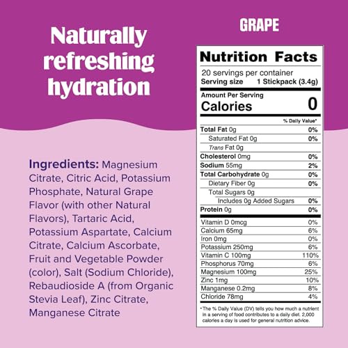 Ultima Replenisher Daily Electrolyte Drink Mix - Grape, 20 Stickpacks - Hydration Packets