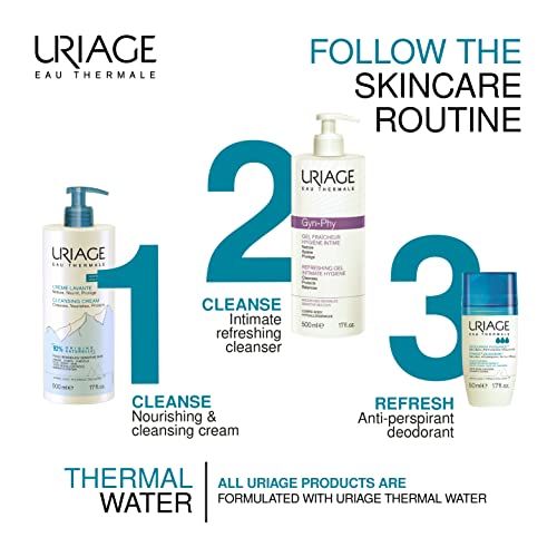 Uriage Gyn Phy Refreshing Intimate Gel - Feminine pH Balancing Wash to Gently Clean, Protect and Soothe