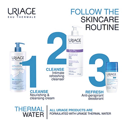 Uriage Gyn Phy Refreshing Intimate Gel - Feminine pH Balancing Wash to Gently Clean, Protect and Soothe