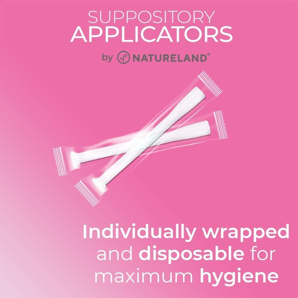 Natureland [40 Count Boric Acid Suppositories 600mg w/ [10 Pack] Vaginal Applicator - Feminine Care