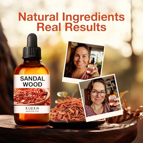 Kukka Sandalwood Essential Oils for Diffuser - 100% Natural Sandalwood Oil - Sandalwood Essential Oil