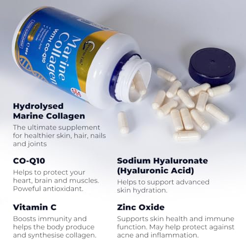 Reverse Life Marine Collagen Capsules 1200mg - with Hyaluronic Acid & Vitamin C + Q10