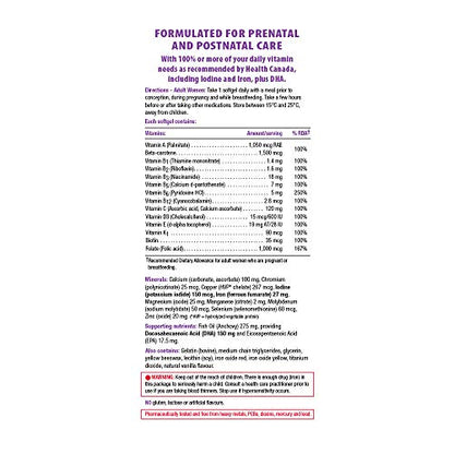 Jamieson PRENATAL Complete Multivitamin with DHA Supplement 60 Softgels