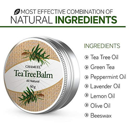 TEA TREE OIL BALM -100% All Natural - Great Cream for Soothing Irritations like Eczema