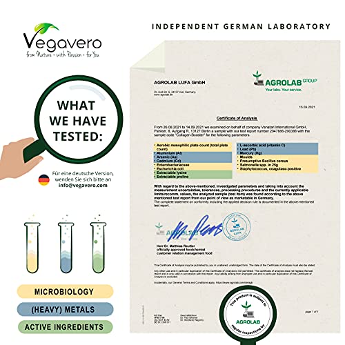 Vegavero Vegan Collagen Supplement - 2000mg - Complex with L-Lysine, L-Proline, Vitamin C (Acerola) & Superfoods Extracts - NO Additives, Lab-Tested - 120 Capsules