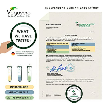 Vegavero Vegan Collagen Supplement - 2000mg - Complex with L-Lysine, L-Proline, Vitamin C (Acerola) & Superfoods Extracts - NO Additives, Lab-Tested - 120 Capsules
