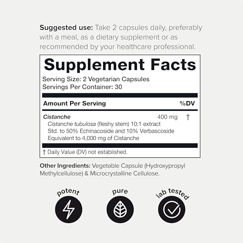Toniiq Cistanche Tubulosa - (4000mg) Pure Cistanche Supplement for Men - 10x Highly