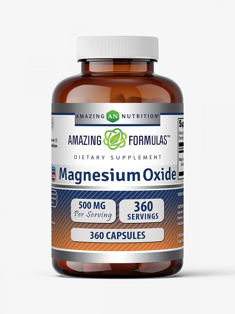 Amazing Formulas Magnesium Oxide Supplement - 500 Mg per Serving - 90 Capsules - Non-GMO - Gluten-Free - Made in USA